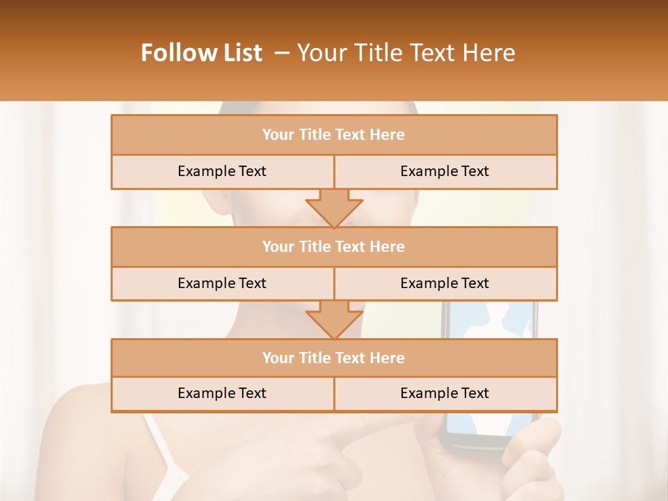 A Woman Holding A Cell Phone In Her Hand PowerPoint Template