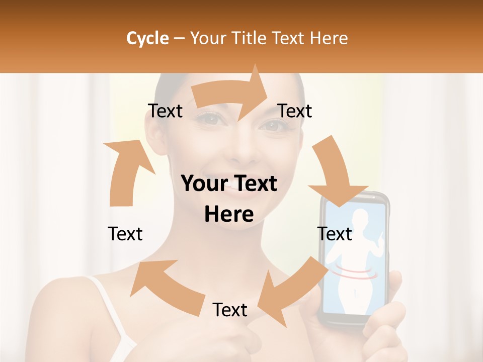 A Woman Holding A Cell Phone In Her Hand PowerPoint Template