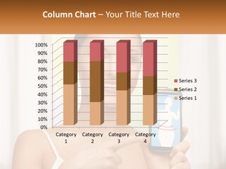 A Woman Holding A Cell Phone In Her Hand PowerPoint Template