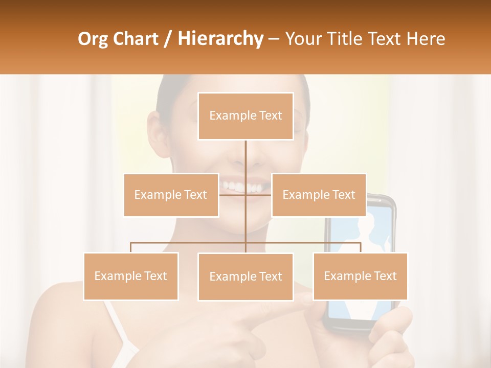 A Woman Holding A Cell Phone In Her Hand PowerPoint Template