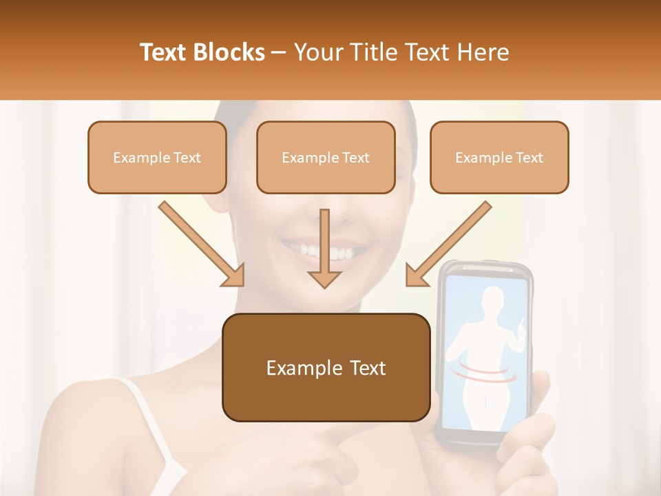 A Woman Holding A Cell Phone In Her Hand PowerPoint Template