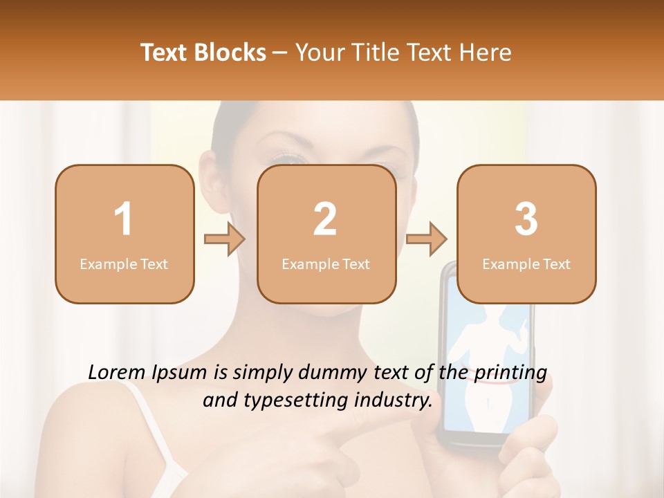 A Woman Holding A Cell Phone In Her Hand PowerPoint Template