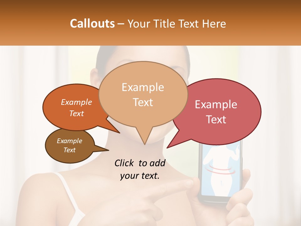 A Woman Holding A Cell Phone In Her Hand PowerPoint Template