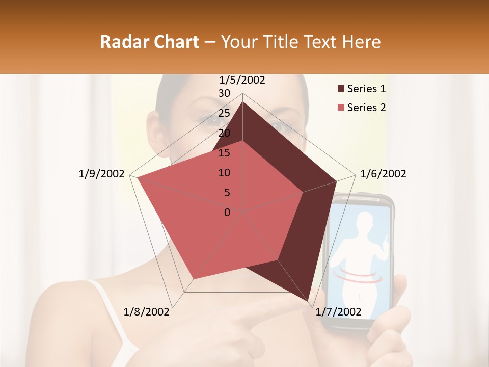 A Woman Holding A Cell Phone In Her Hand PowerPoint Template