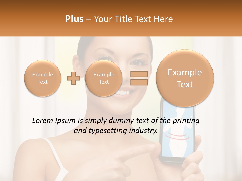 A Woman Holding A Cell Phone In Her Hand PowerPoint Template