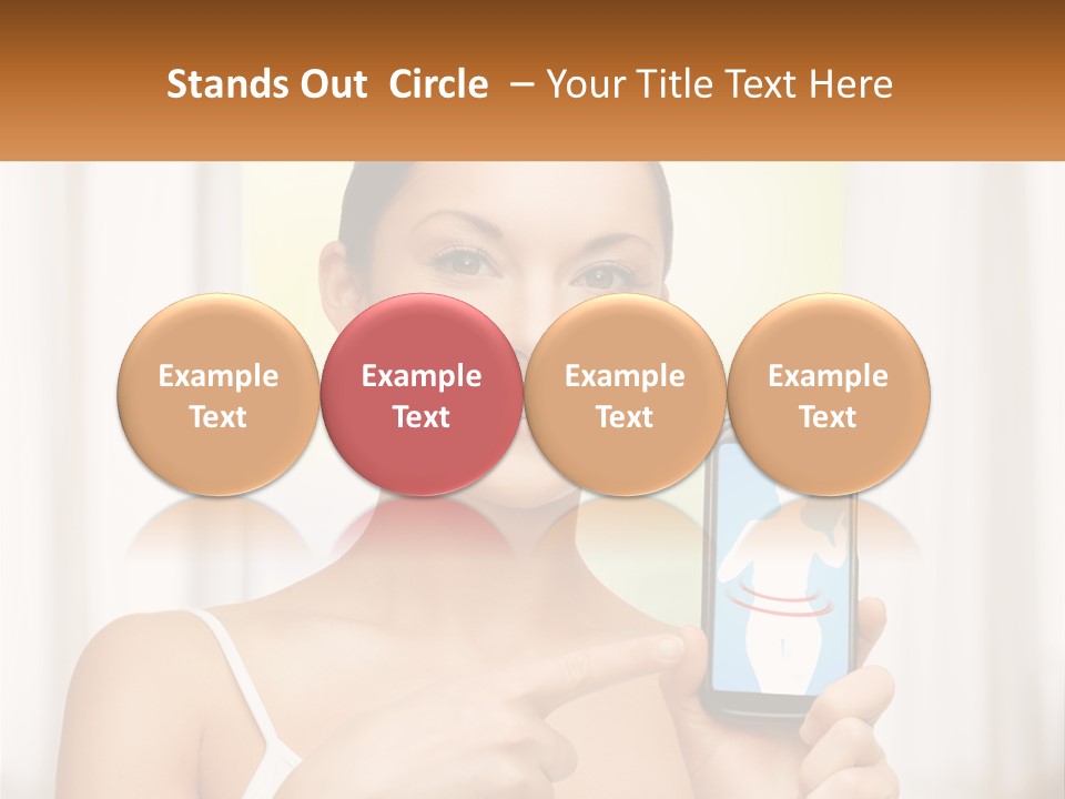 A Woman Holding A Cell Phone In Her Hand PowerPoint Template