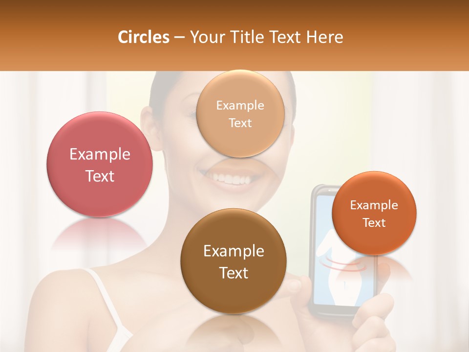 A Woman Holding A Cell Phone In Her Hand PowerPoint Template