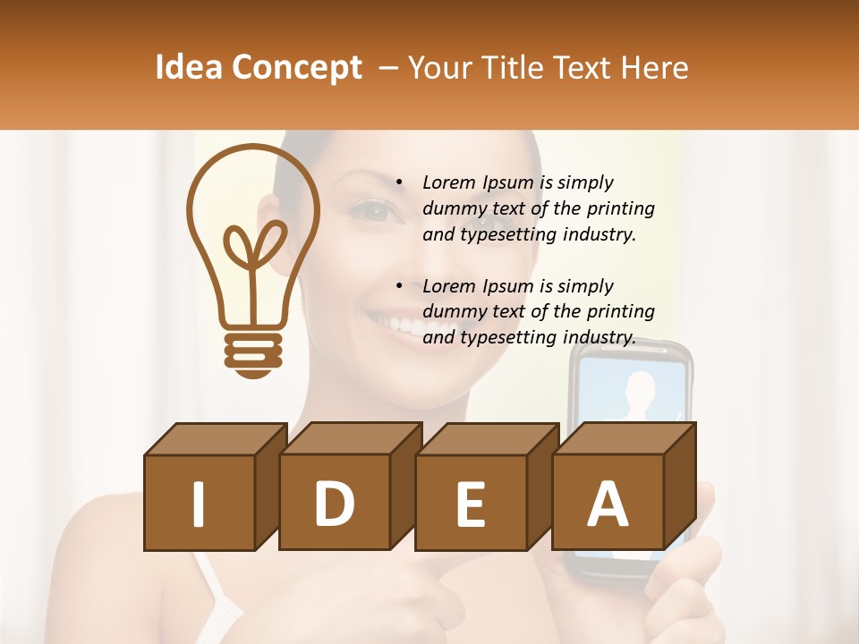 A Woman Holding A Cell Phone In Her Hand PowerPoint Template