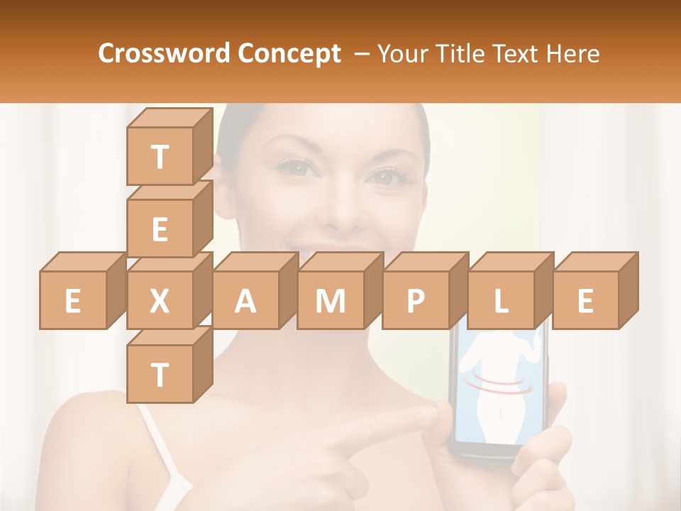 A Woman Holding A Cell Phone In Her Hand PowerPoint Template