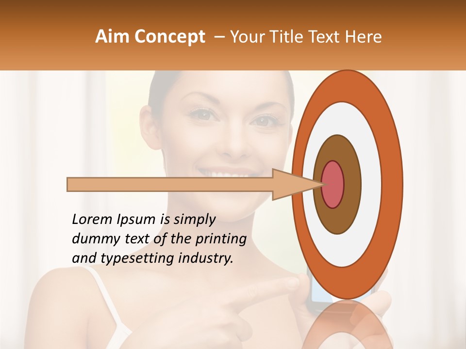 A Woman Holding A Cell Phone In Her Hand PowerPoint Template