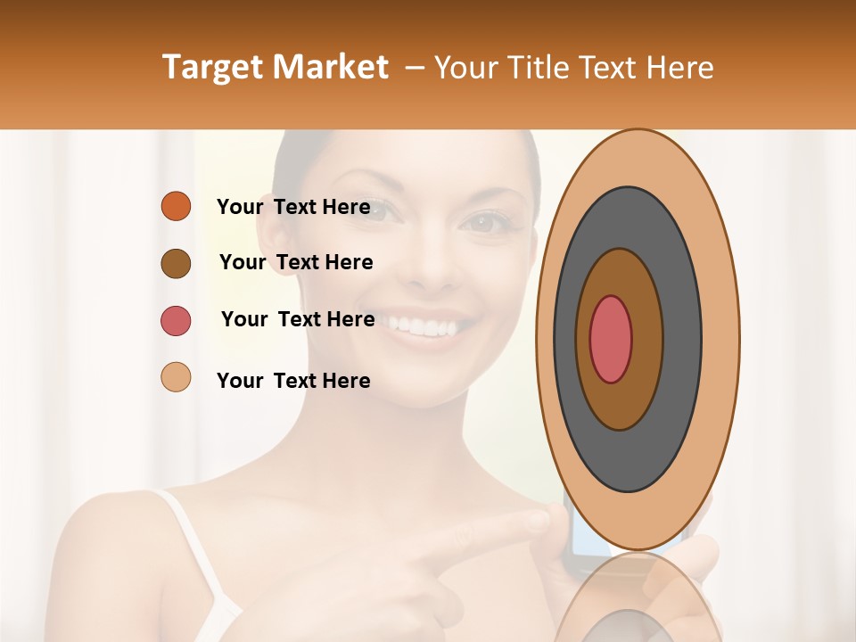 A Woman Holding A Cell Phone In Her Hand PowerPoint Template