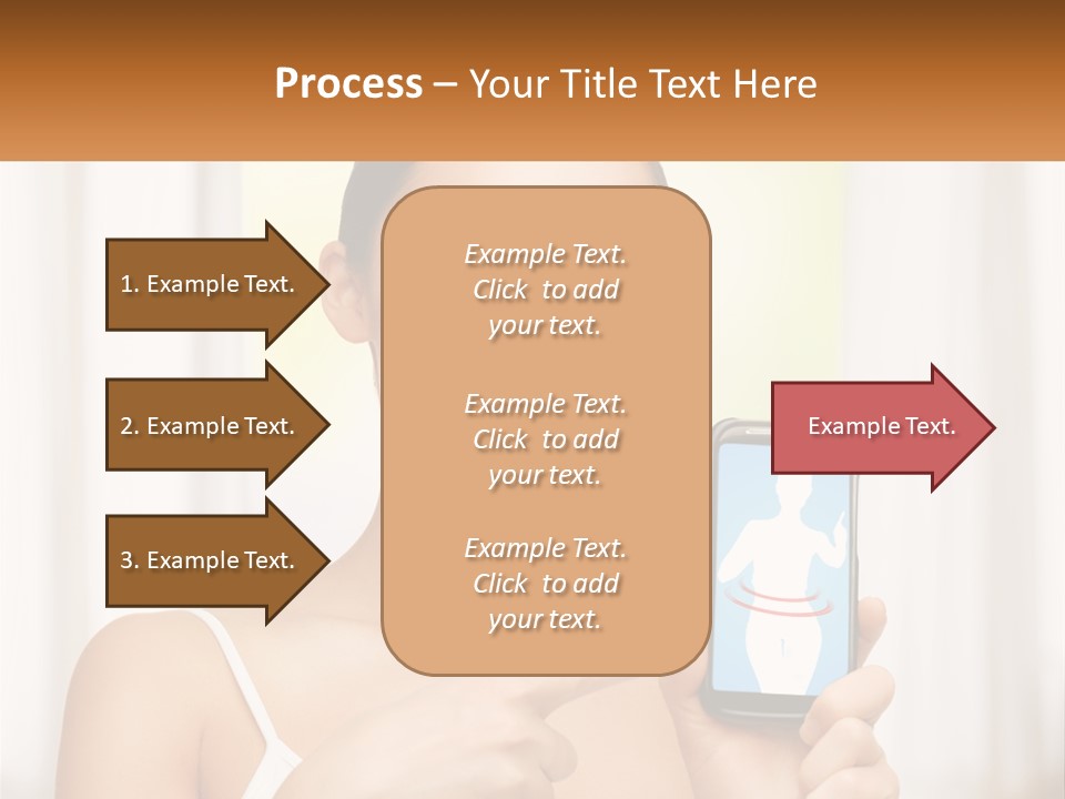 A Woman Holding A Cell Phone In Her Hand PowerPoint Template