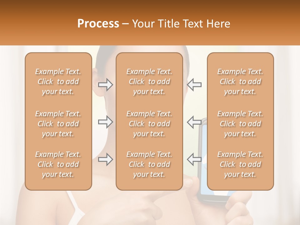 A Woman Holding A Cell Phone In Her Hand PowerPoint Template