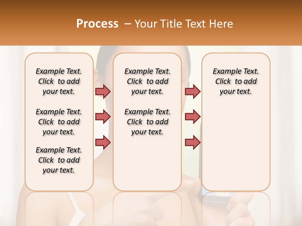 A Woman Holding A Cell Phone In Her Hand PowerPoint Template