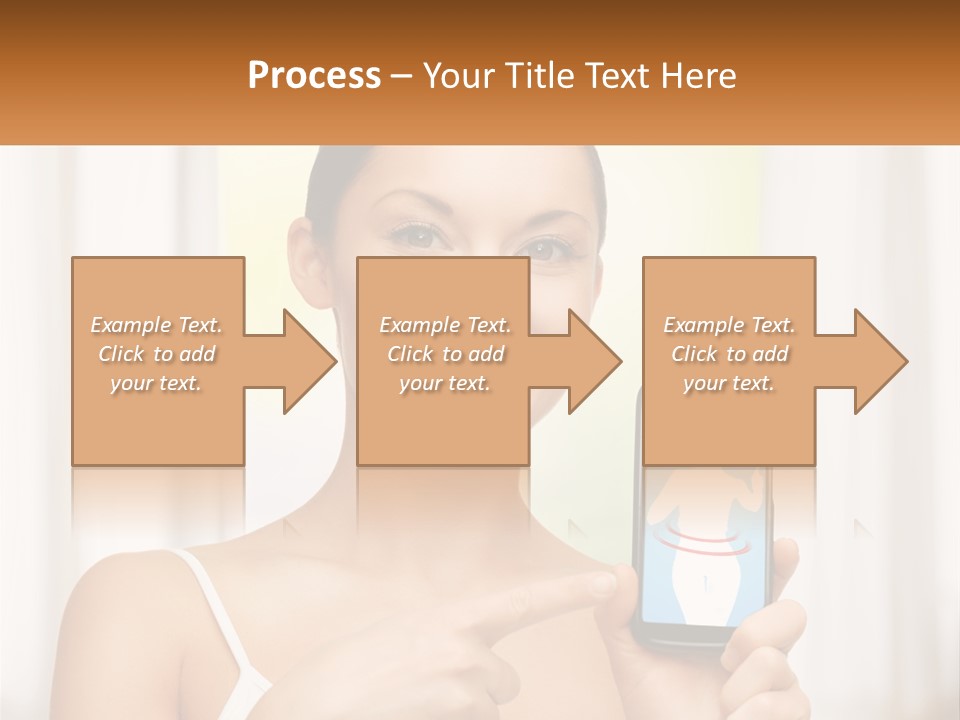 A Woman Holding A Cell Phone In Her Hand PowerPoint Template