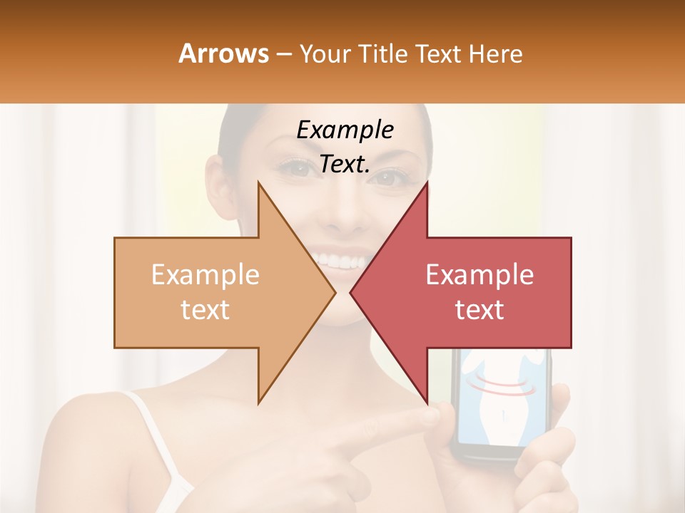 A Woman Holding A Cell Phone In Her Hand PowerPoint Template