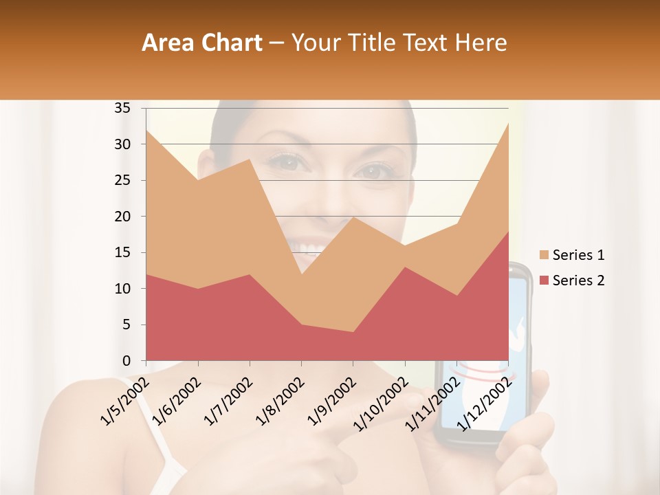 A Woman Holding A Cell Phone In Her Hand PowerPoint Template
