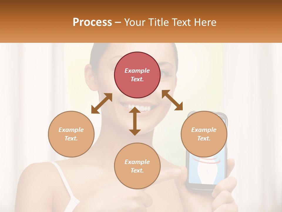 A Woman Holding A Cell Phone In Her Hand PowerPoint Template