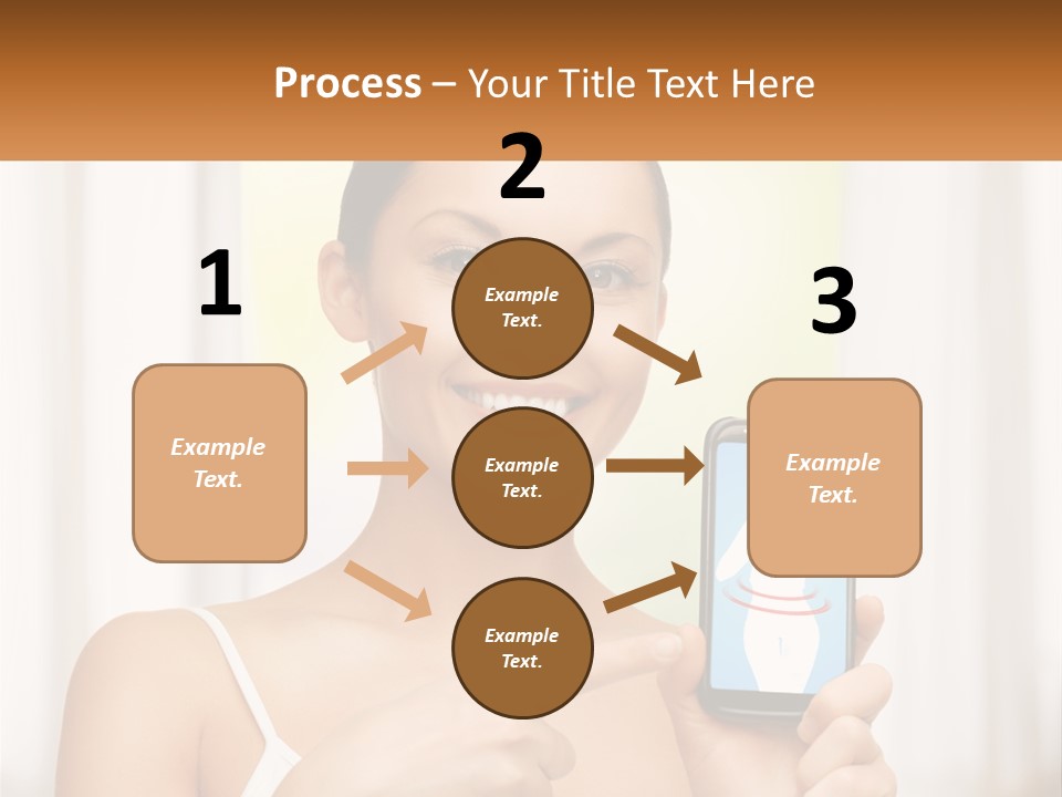 A Woman Holding A Cell Phone In Her Hand PowerPoint Template