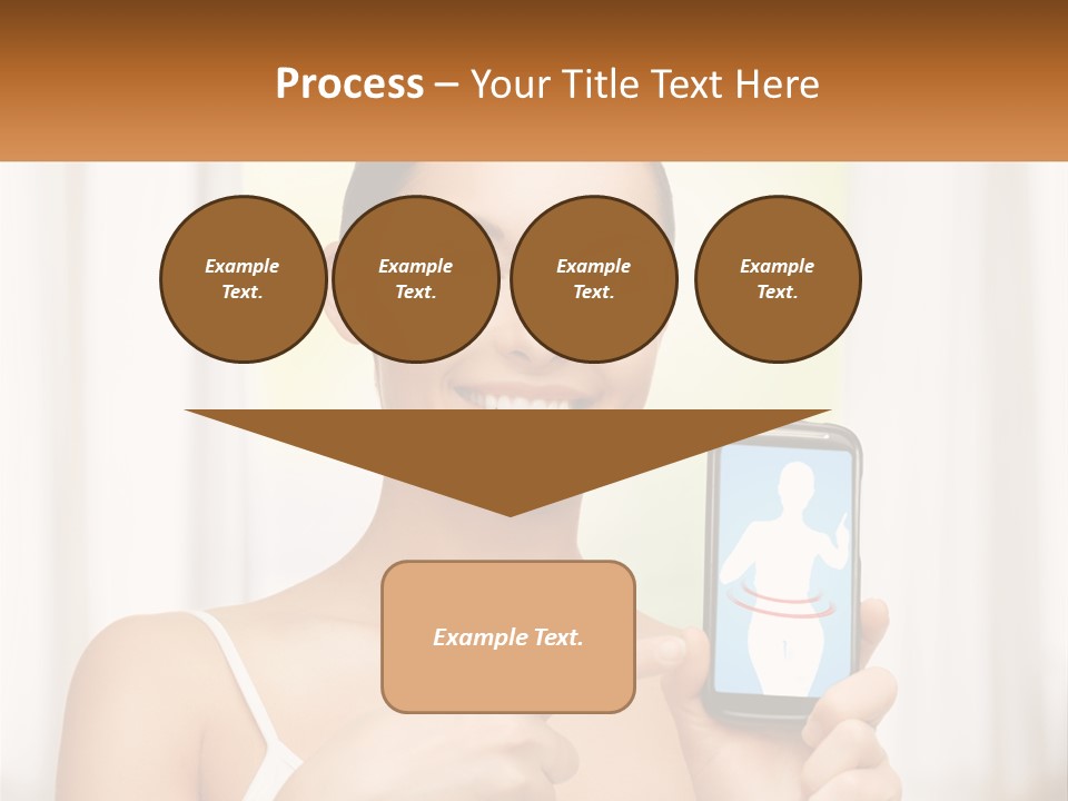 A Woman Holding A Cell Phone In Her Hand PowerPoint Template