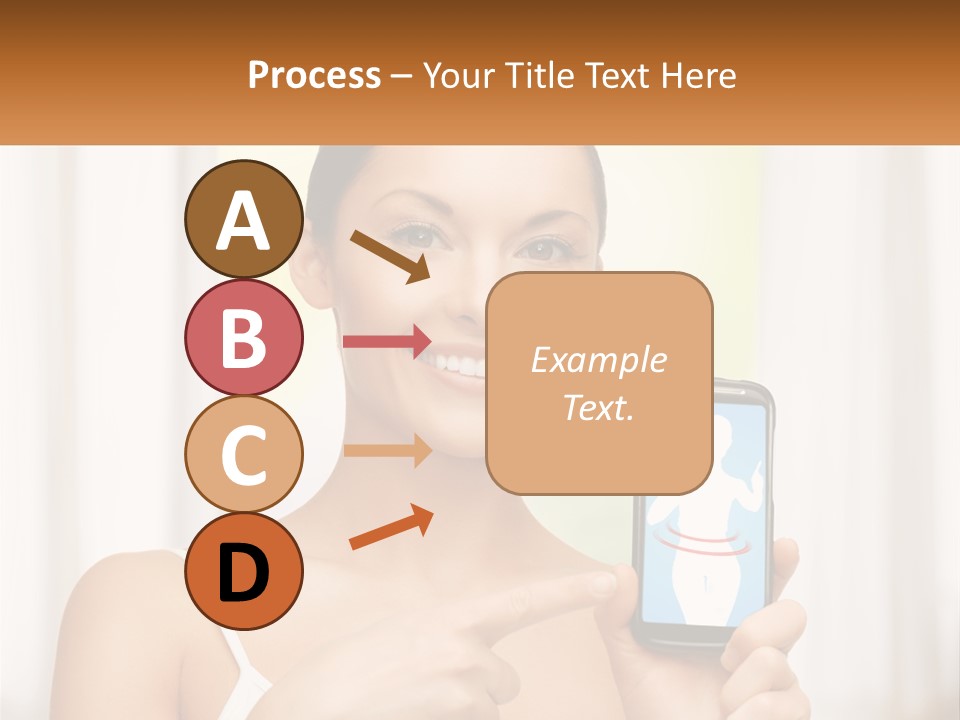 A Woman Holding A Cell Phone In Her Hand PowerPoint Template