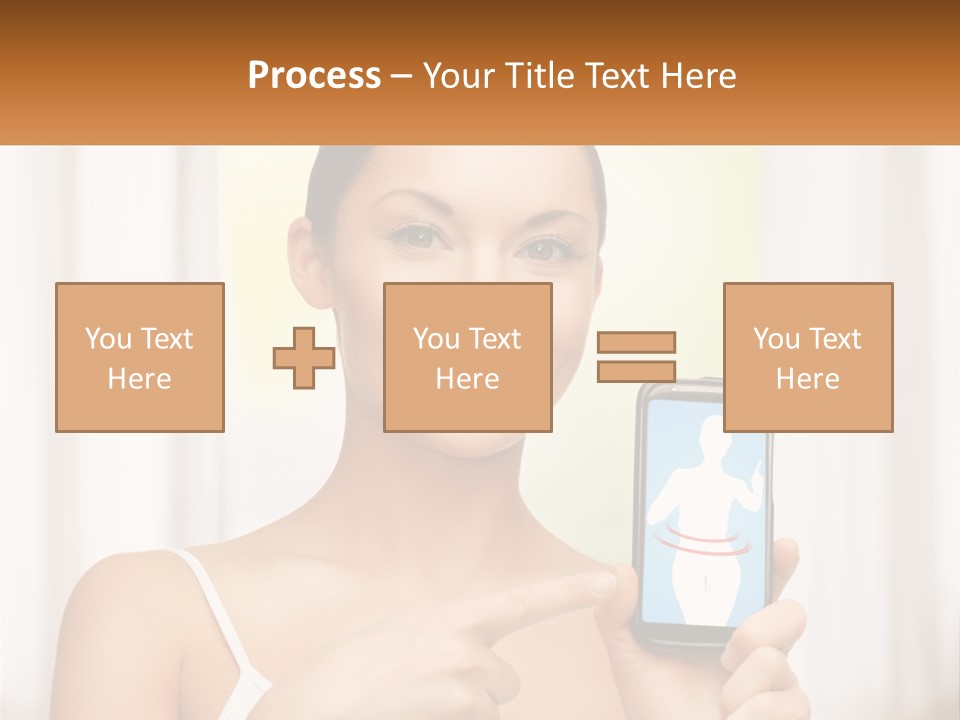 A Woman Holding A Cell Phone In Her Hand PowerPoint Template