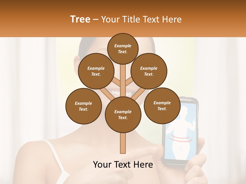 A Woman Holding A Cell Phone In Her Hand PowerPoint Template