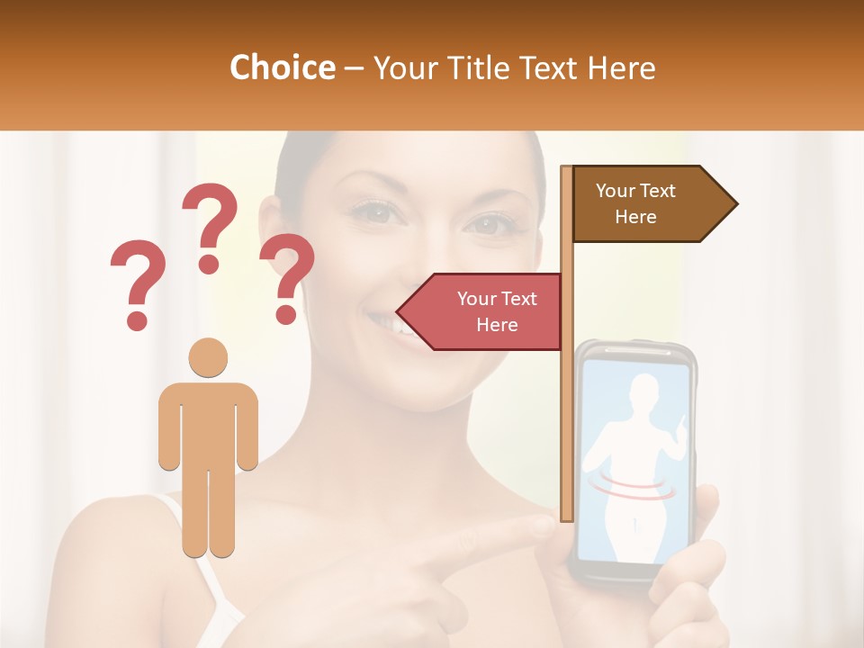 A Woman Holding A Cell Phone In Her Hand PowerPoint Template