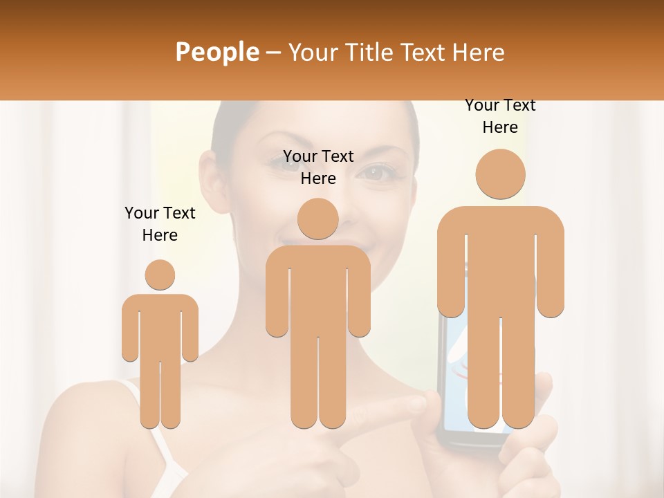 A Woman Holding A Cell Phone In Her Hand PowerPoint Template