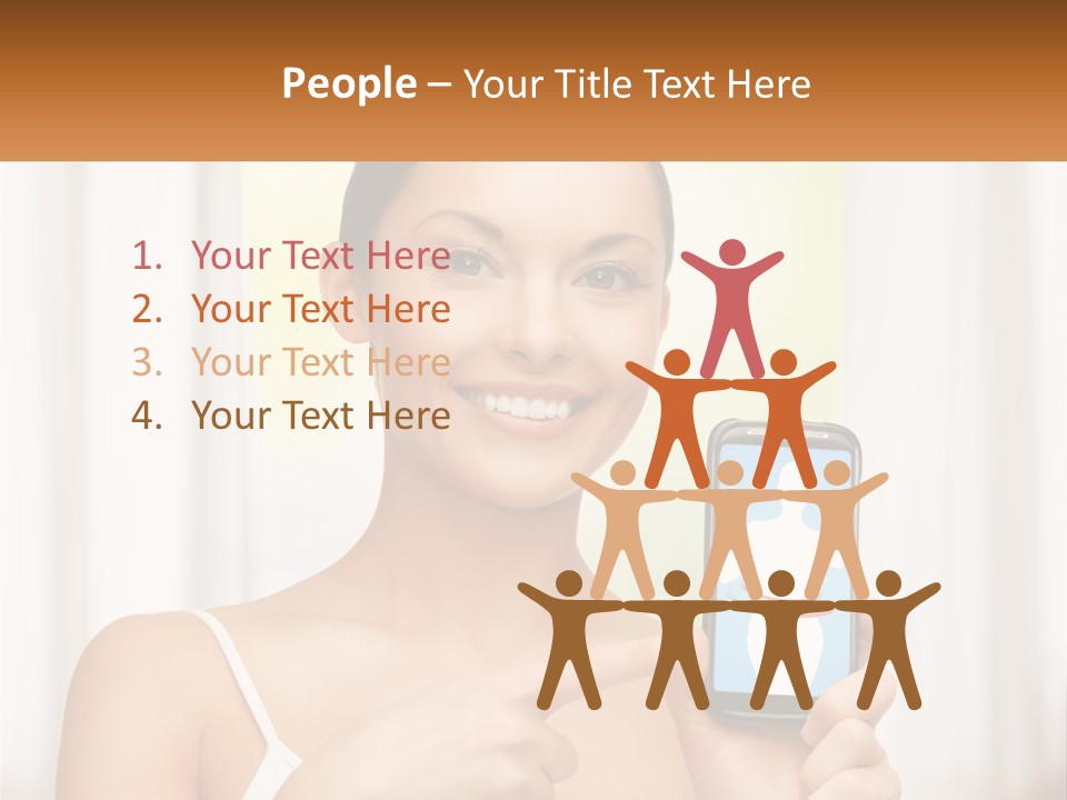 A Woman Holding A Cell Phone In Her Hand PowerPoint Template