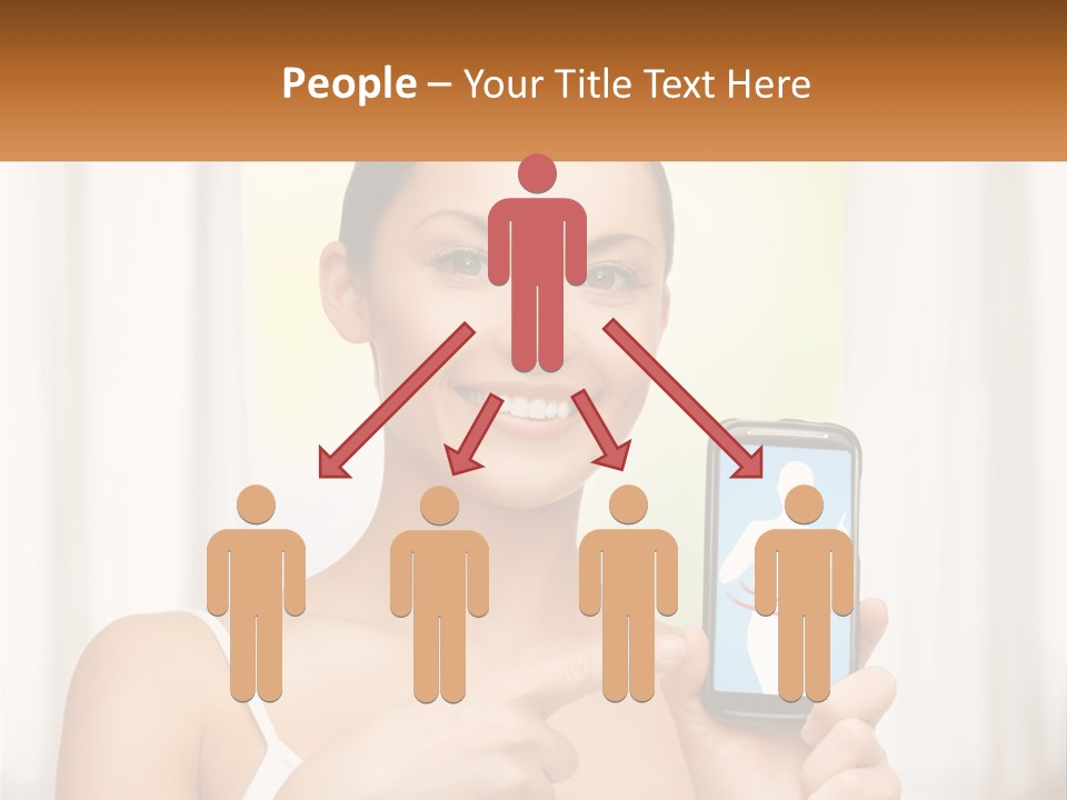 A Woman Holding A Cell Phone In Her Hand PowerPoint Template