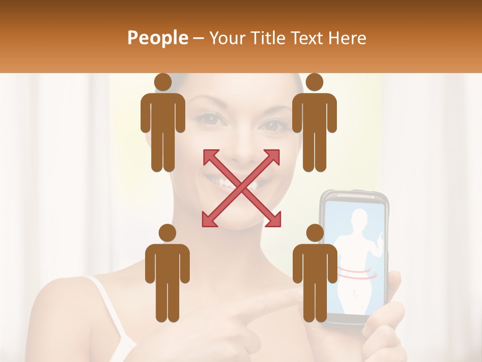 A Woman Holding A Cell Phone In Her Hand PowerPoint Template