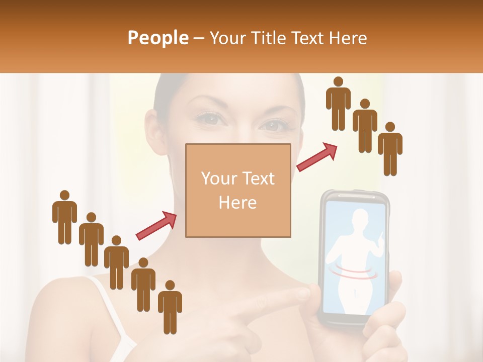 A Woman Holding A Cell Phone In Her Hand PowerPoint Template