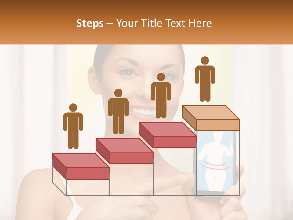 A Woman Holding A Cell Phone In Her Hand PowerPoint Template