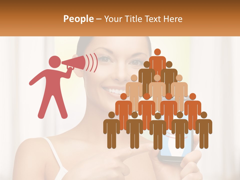 A Woman Holding A Cell Phone In Her Hand PowerPoint Template