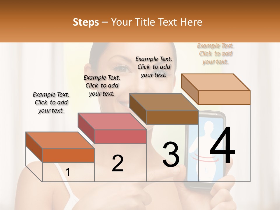 A Woman Holding A Cell Phone In Her Hand PowerPoint Template