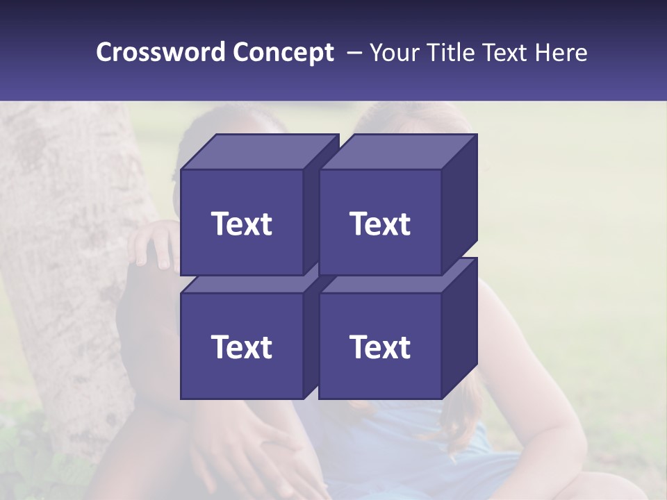 Two Young Girls Sitting Next To Each Other Under A Tree PowerPoint Template