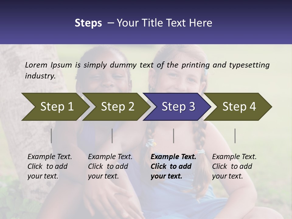 Two Young Girls Sitting Next To Each Other Under A Tree PowerPoint Template