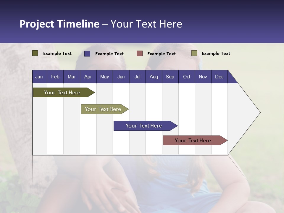 Two Young Girls Sitting Next To Each Other Under A Tree PowerPoint Template