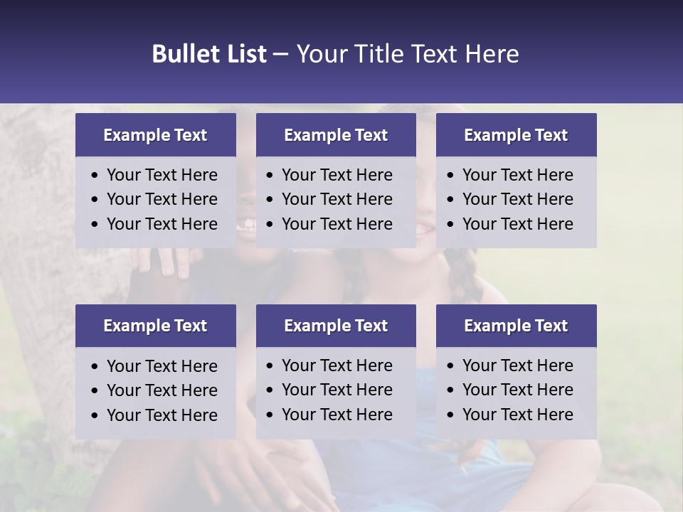 Two Young Girls Sitting Next To Each Other Under A Tree PowerPoint Template