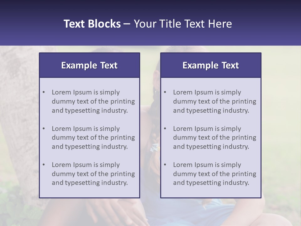 Two Young Girls Sitting Next To Each Other Under A Tree PowerPoint Template