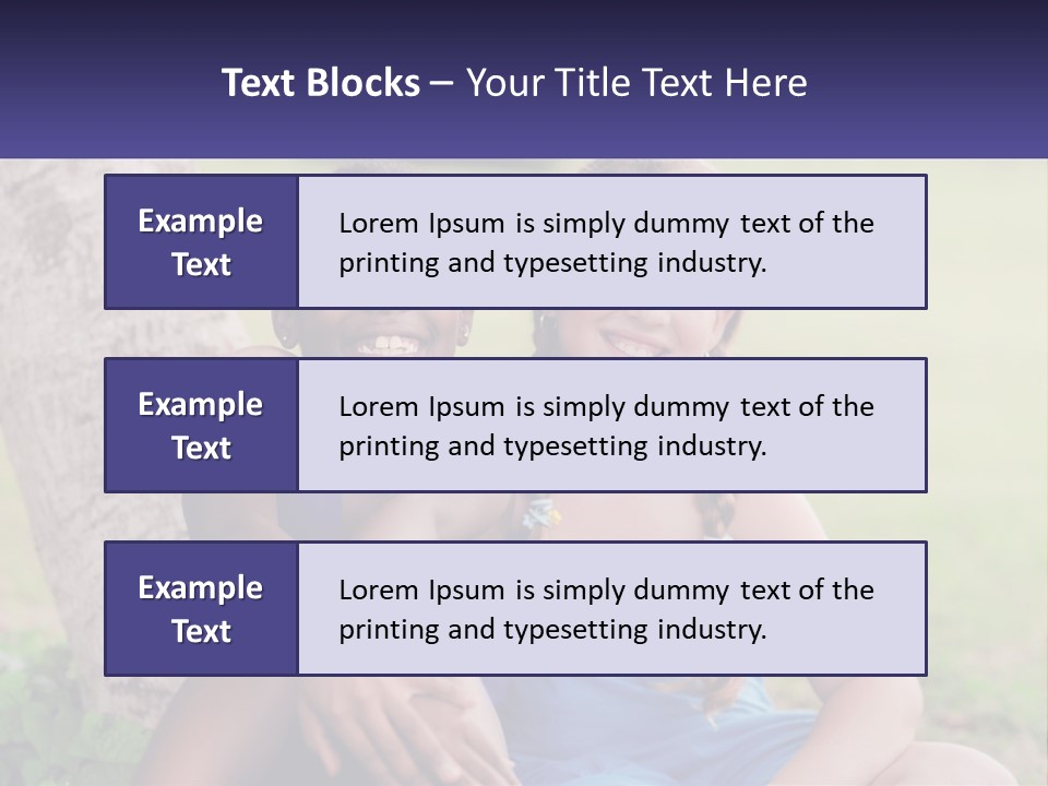 Two Young Girls Sitting Next To Each Other Under A Tree PowerPoint Template