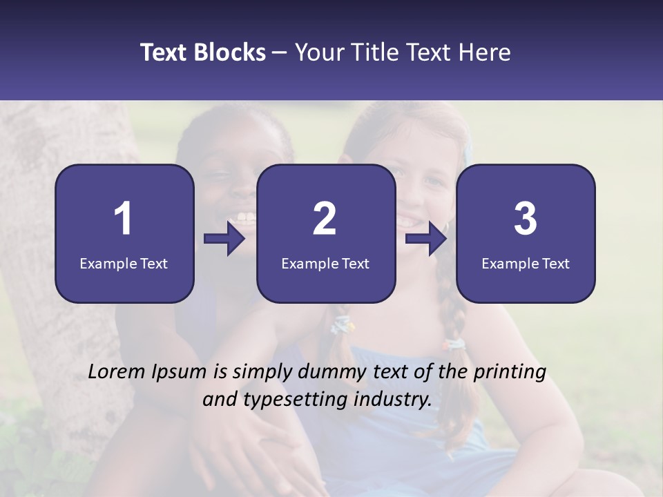 Two Young Girls Sitting Next To Each Other Under A Tree PowerPoint Template