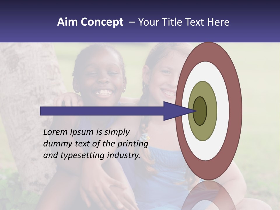 Two Young Girls Sitting Next To Each Other Under A Tree PowerPoint Template