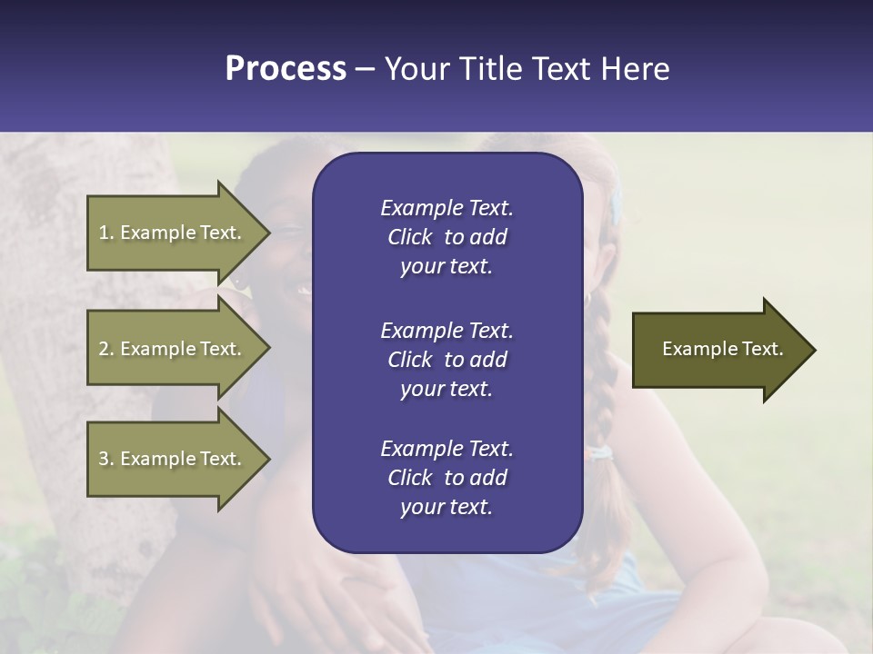 Two Young Girls Sitting Next To Each Other Under A Tree PowerPoint Template