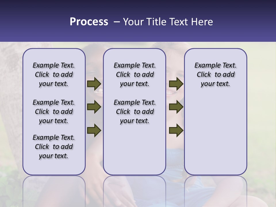 Two Young Girls Sitting Next To Each Other Under A Tree PowerPoint Template