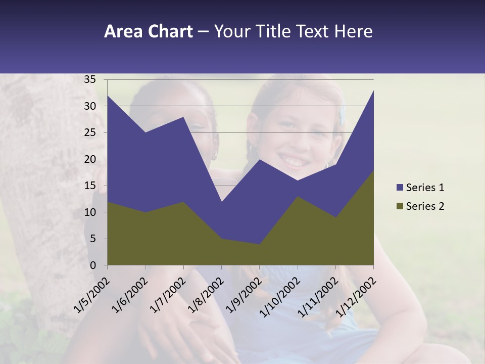 Two Young Girls Sitting Next To Each Other Under A Tree PowerPoint Template