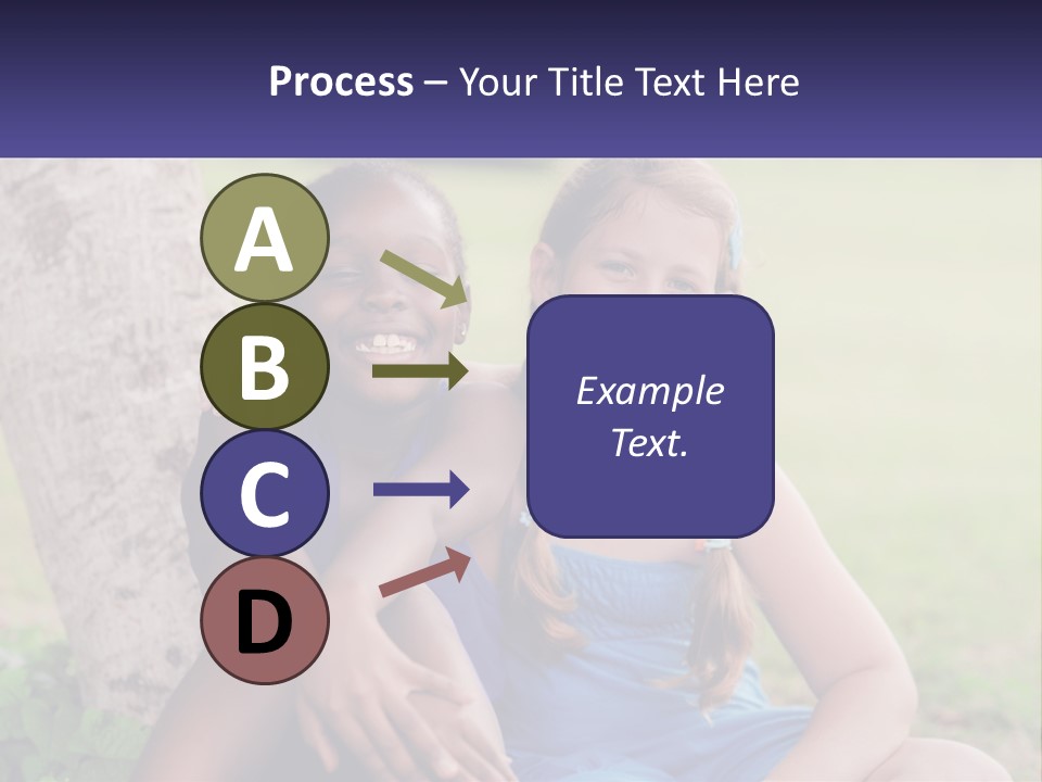 Two Young Girls Sitting Next To Each Other Under A Tree PowerPoint Template