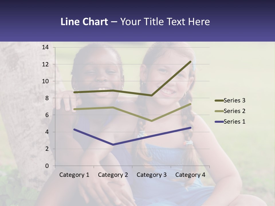 Two Young Girls Sitting Next To Each Other Under A Tree PowerPoint Template