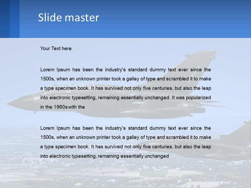 Two Military Jets Flying In The Sky Powerpoint Template PowerPoint Template